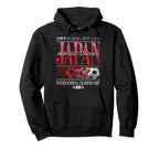 Japan Distressed Soccer Balls Kanji Hoodie - Novelty Apparel Men Women