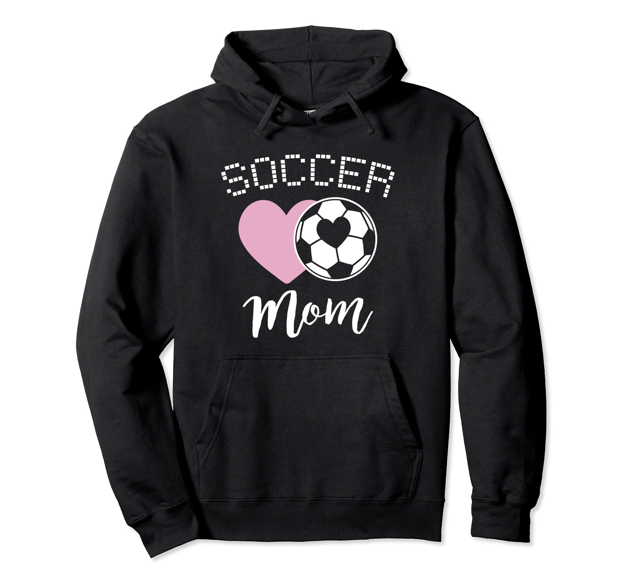 Soccer Mom Love Heart Mama Mommy Mother Hoodie - Minimalist Print Unisex