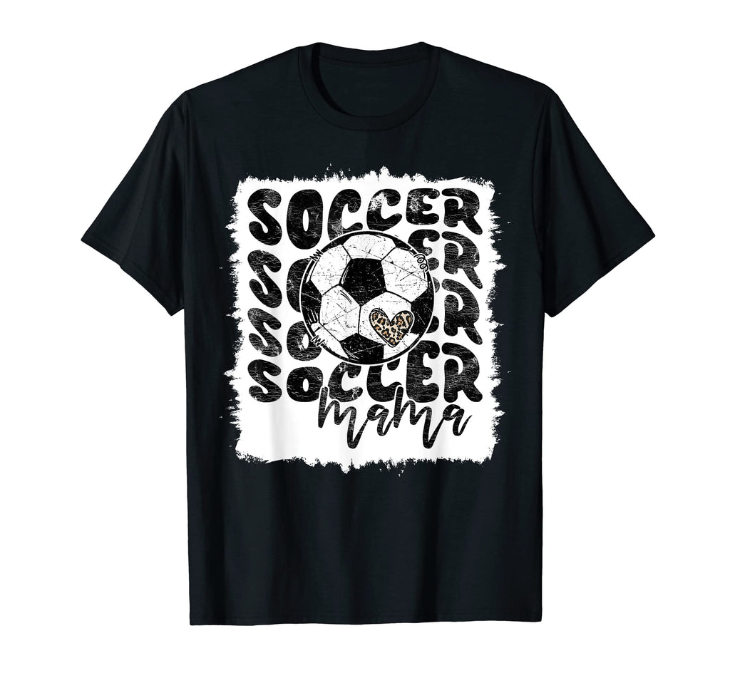 Soccer Mama Heart Leopard Mothers Day Ball T-Shirt - Graphic Print Unisex