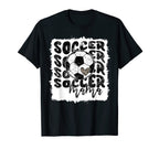 Soccer Mama Heart Leopard Mothers Day Ball T-Shirt - Graphic Print Unisex