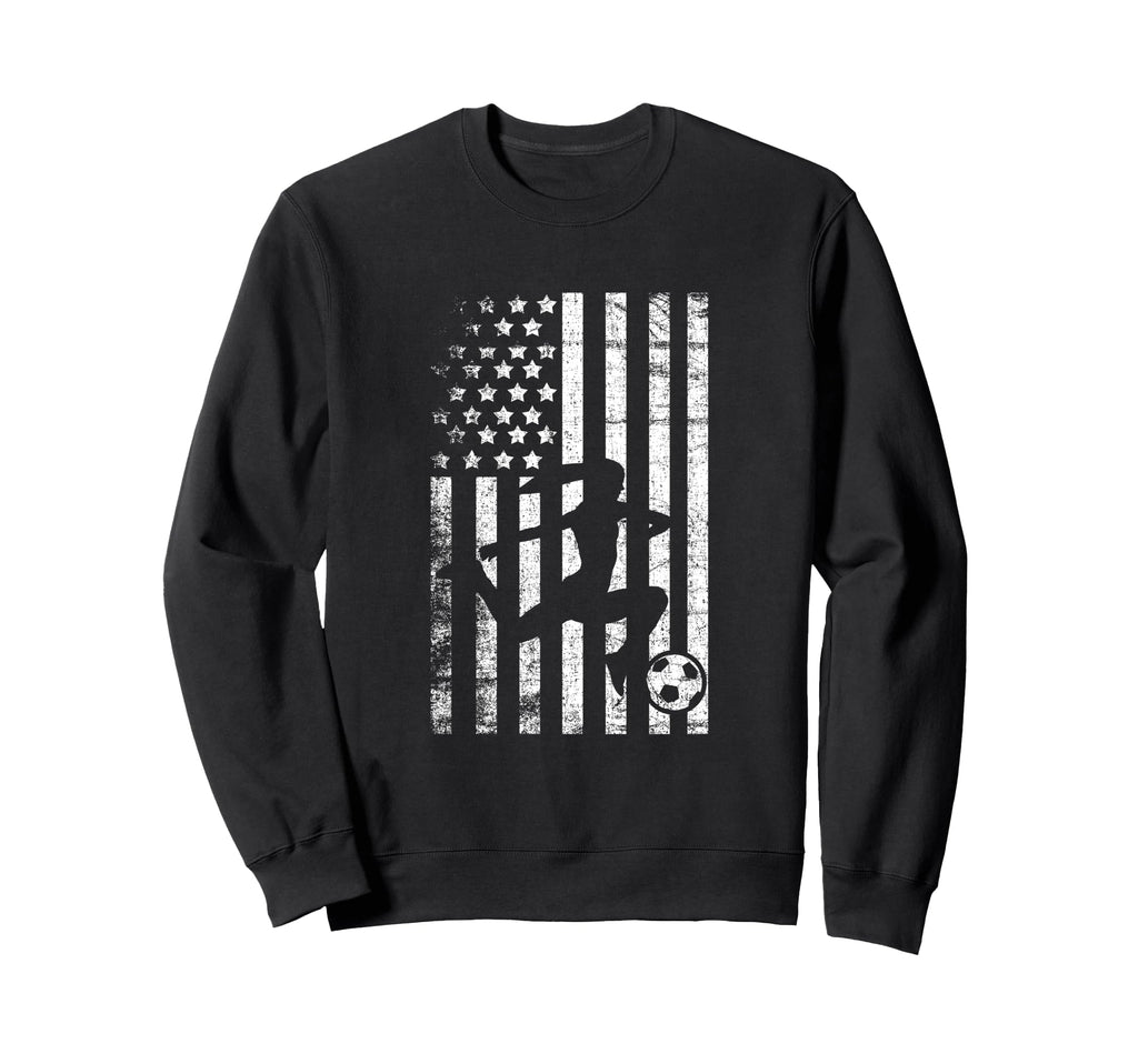 Soccer Patriotic American Flag Sweatshirt - Minimalist Print Unisex