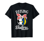 Raising Ballers Volleyball Soccer Mom T-Shirt - Minimalist Print Unisex