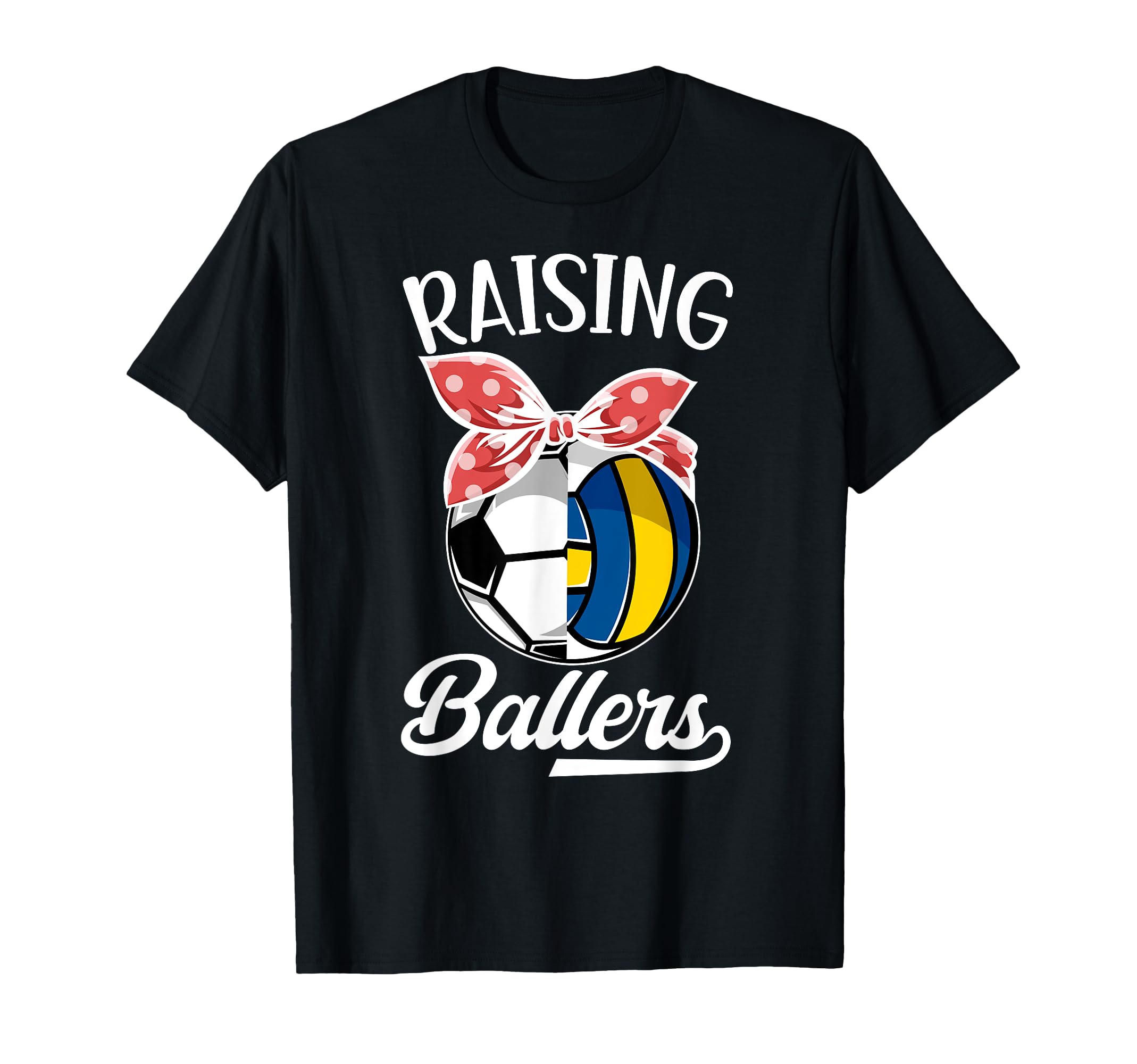 Raising Ballers Volleyball Soccer Mom T-Shirt - Minimalist Print Unisex