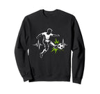 Energetic Soccer Player Heartbeat Sweatshirt - Unique Graphic Men Women