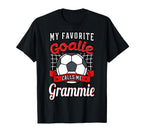 My Favorite Goalie Calls Me Grammie T-Shirt - Minimalist Print for Adults