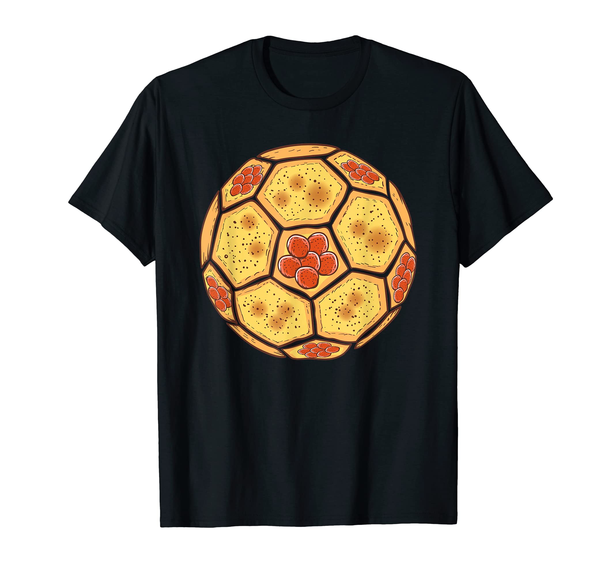 Soccer Ball Shaped Pizza Soccer And T-Shirt - Custom Art Print Men Women