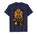 Halloween Skeleton Soccer Lovers T-Shirt - Unique Graphic Men Women