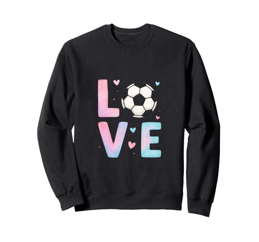 Love Soccer Art Sport Enthusiasts Sweatshirt - Trendy Graphic Unisex
