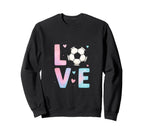 Love Soccer Art Sport Enthusiasts Sweatshirt - Trendy Graphic Unisex