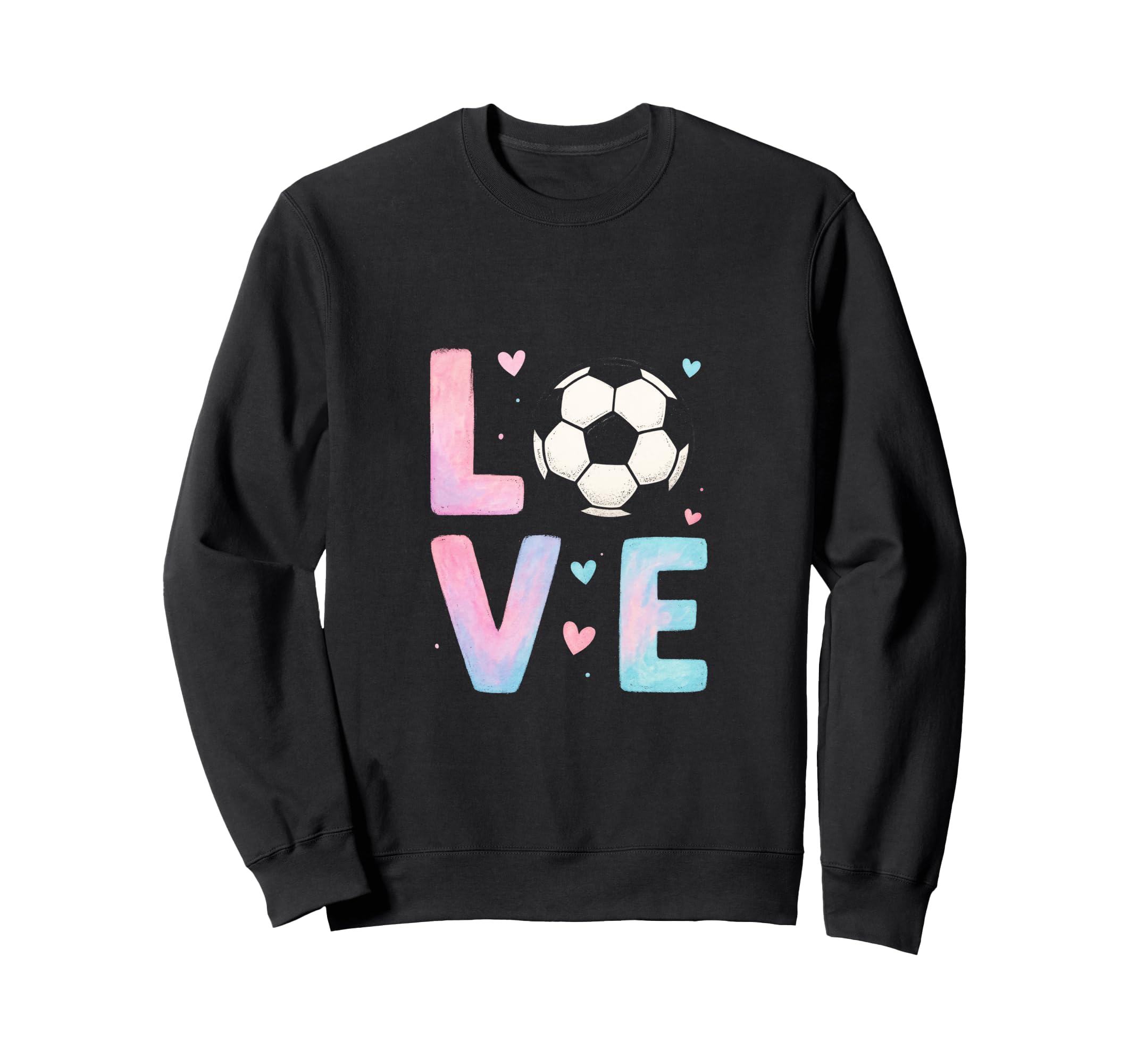 Love Soccer Art Sport Enthusiasts Sweatshirt - Trendy Graphic Unisex