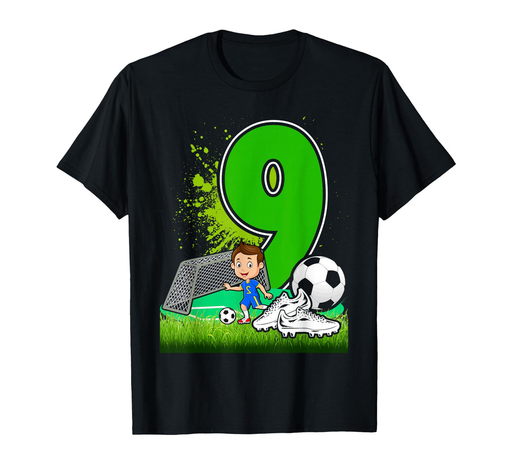 9Th Birthday Soccer 9 Years Old T-Shirt - Aesthetic Graphic for Adults