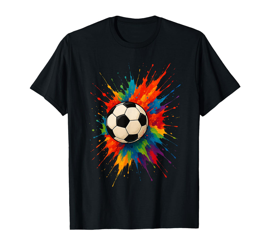 Colorful Soccer Ball Splash Love Art T-Shirt - Minimalist Print Unisex