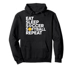 Eat Sleep Soccer Softball Repeat Hoodie - Minimalist Print Men Women