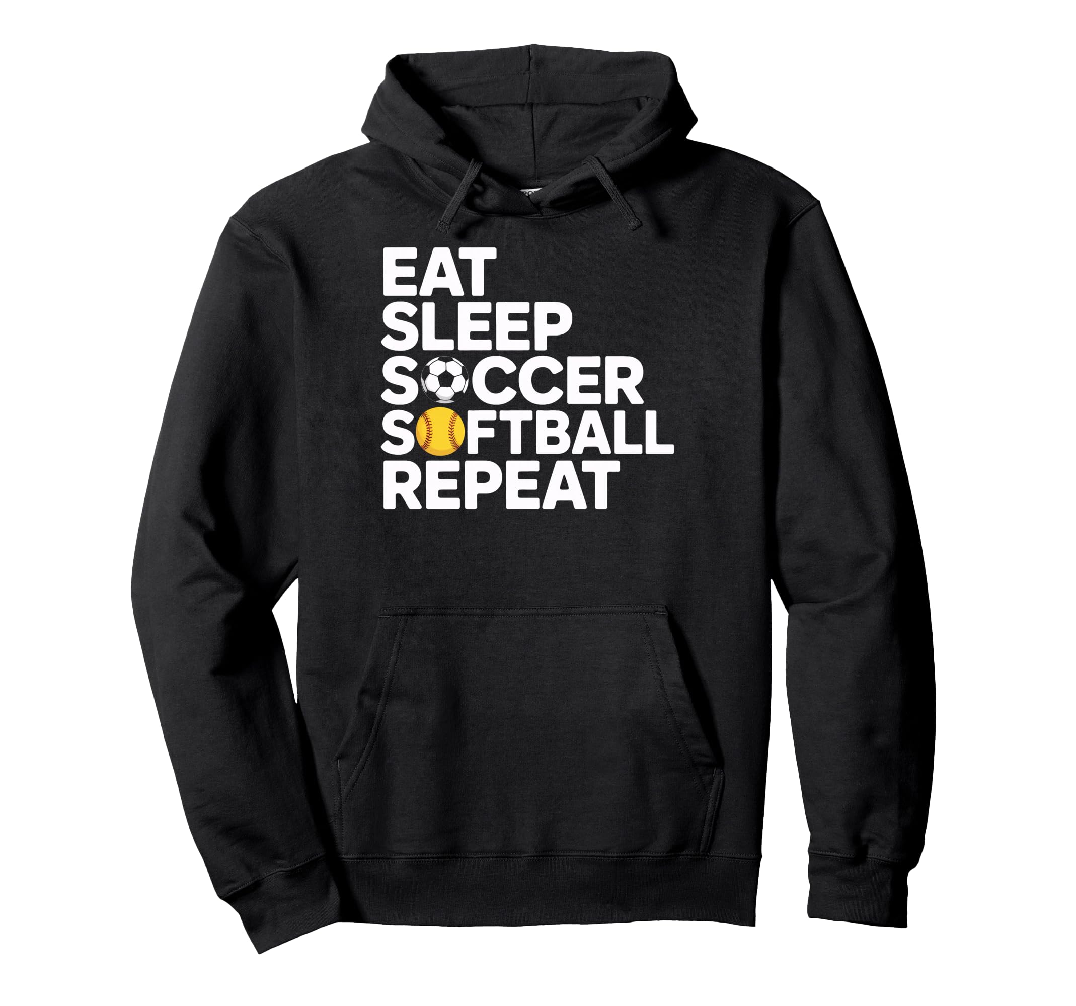 Eat Sleep Soccer Softball Repeat Hoodie - Minimalist Print Men Women