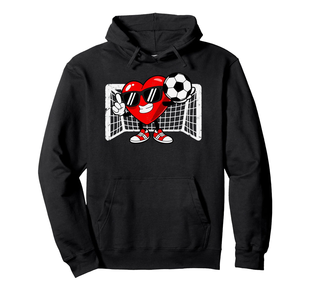 Valentine Soccer Heart Football Hoodie - Trendy Graphic for Adults