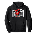 Valentine Soccer Heart Football Hoodie - Trendy Graphic for Adults