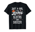 Just Who Loves Sloths And Soccer Sloth Lover T-Shirt - Graphic Print Unisex