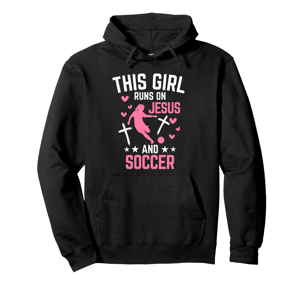 This Runs Jesus And Soccer Christian Hoodie - Minimalist Print Men Women