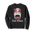 Soccer Team Mama Messy Bun Soccer Sweatshirt - Trendy Graphic Men Women