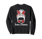 Soccer Team Mama Messy Bun Soccer Sweatshirt - Trendy Graphic Men Women