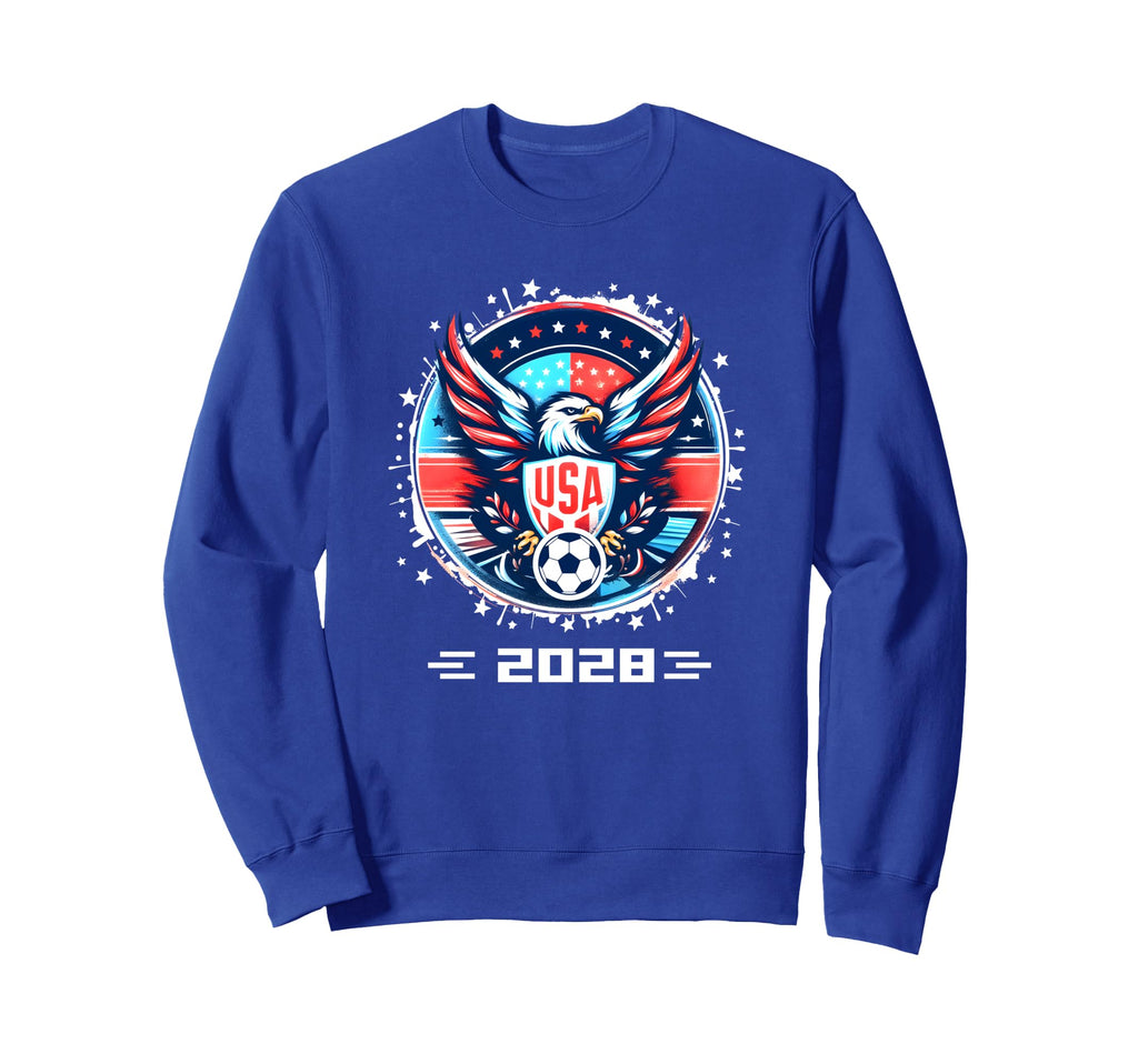 American Flag Soccer Womens Sweatshirt - Aesthetic Graphic Men Women