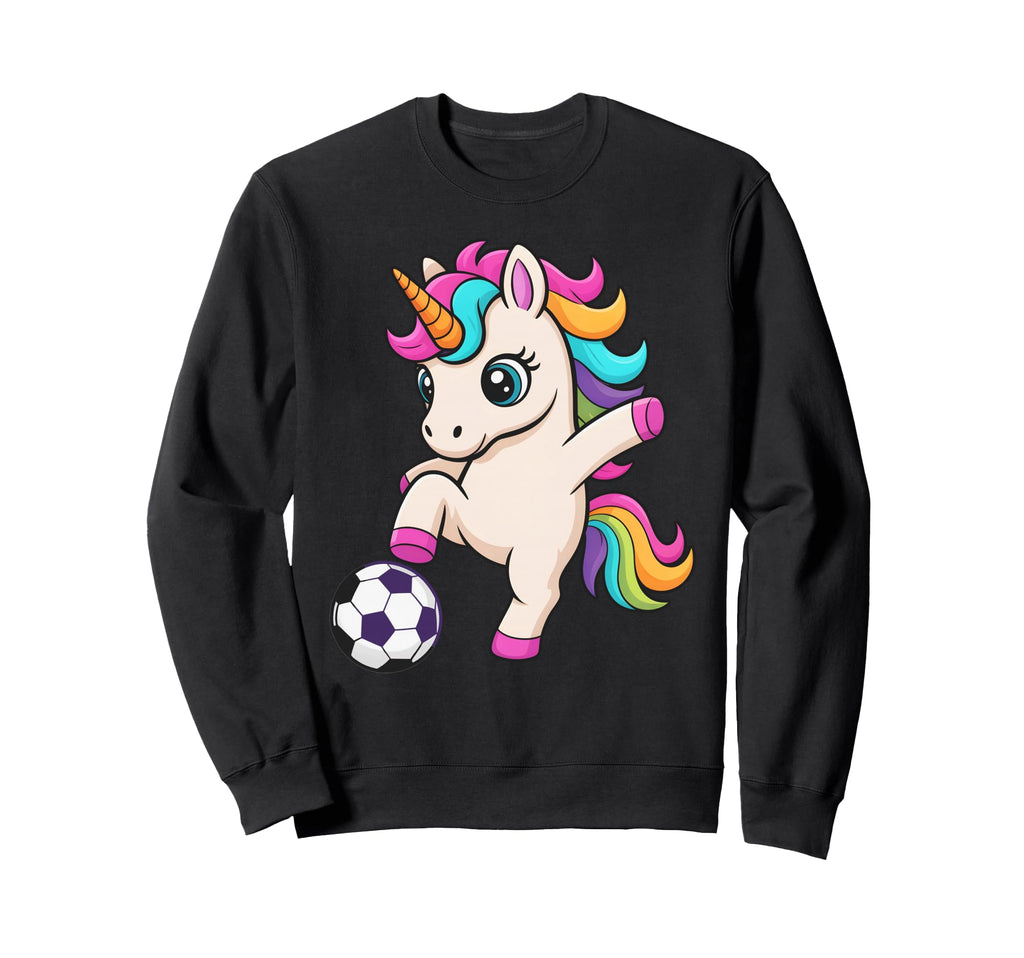 Funny Soccer Unicorn Just Who Loves Sweatshirt - Custom Art Print Unisex