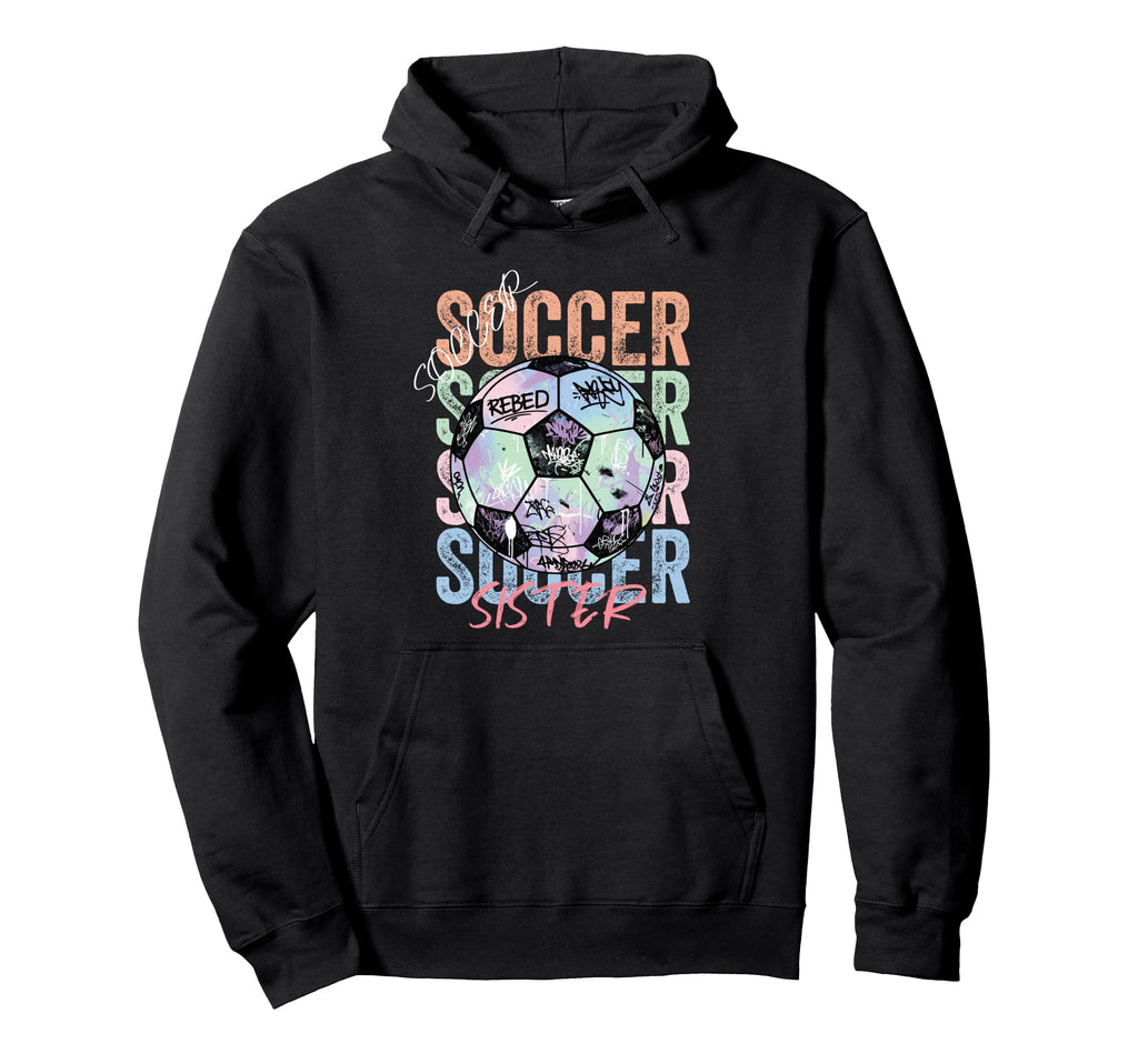 Colorful Soccer Sister Ball Distressed Hoodie - Minimalist Print Men Women