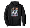 Colorful Soccer Sister Ball Distressed Hoodie - Minimalist Print Men Women