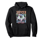 Colorful Soccer Sister Ball Distressed Hoodie - Minimalist Print Men Women