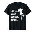 Eat Sleep Soccer Repeat Soccer Player T-Shirt - Graphic Print for Adults