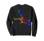 Colorful Soccer Bicycle Kick Splash Art Sweatshirt - Trendy Graphic Unisex