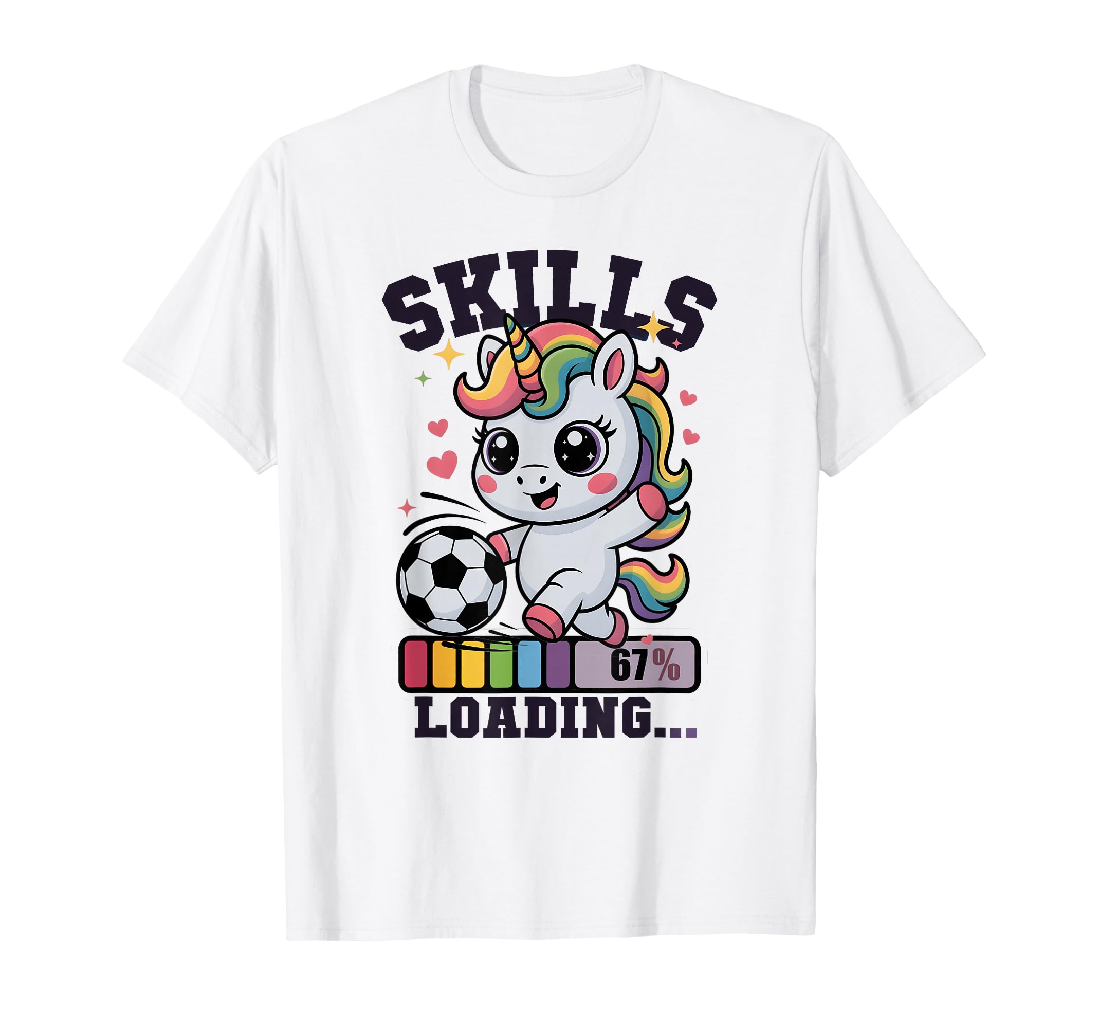 Soccer Unicorn 67 Skills Loading Winning T-Shirt - Novelty Apparel Unisex