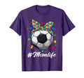 Messy Bun Soccer Ball Puzzle Asd Mom Life T-Shirt - Trendy Graphic Unisex