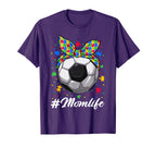 Messy Bun Soccer Ball Puzzle Asd Mom Life T-Shirt - Trendy Graphic Unisex