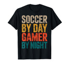 Soccer Day Gamer Night Video Game T-Shirt - Fun Novelty Design Men Women