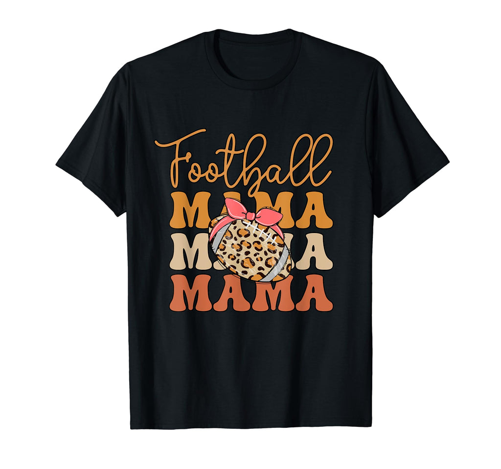 Football Mama Leopard Soccer Mom Back T-Shirt - Custom Art Print Men Women