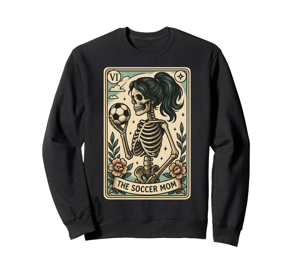 Soccer Mom Tarot Card Skeleton Sweatshirt - Graphic Print Men Women
