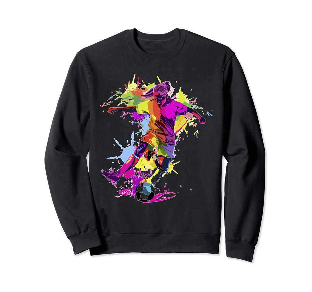 Soccer Paint Splash Womens Soccer Sweatshirt - Custom Art Print Men Women