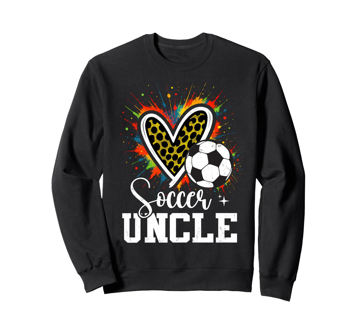 Soccer Uncle Leopard Heart Colorful Sweatshirt - Novelty Apparel Men Women