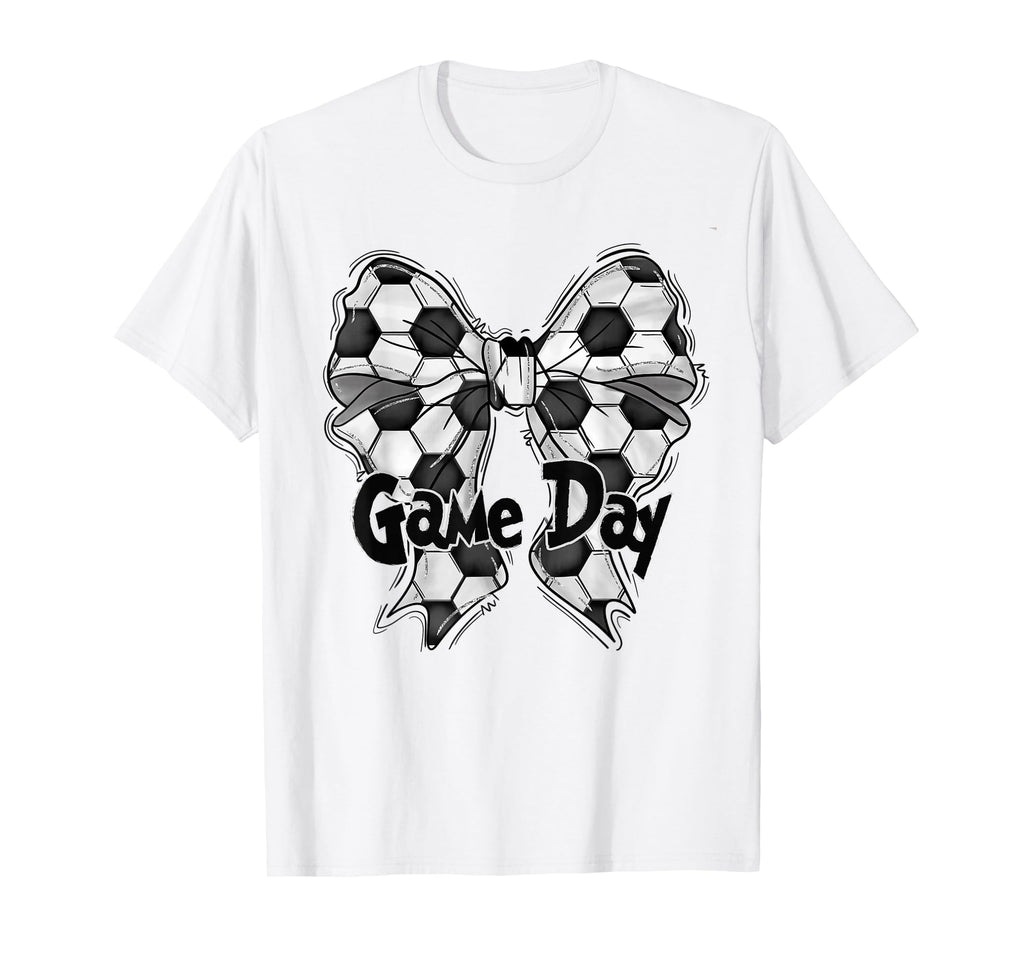 Coquette Bow Soccer Game Day Soccer Mom T-Shirt - Graphic Print Men Women