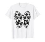Coquette Bow Soccer Game Day Soccer Mom T-Shirt - Graphic Print Men Women