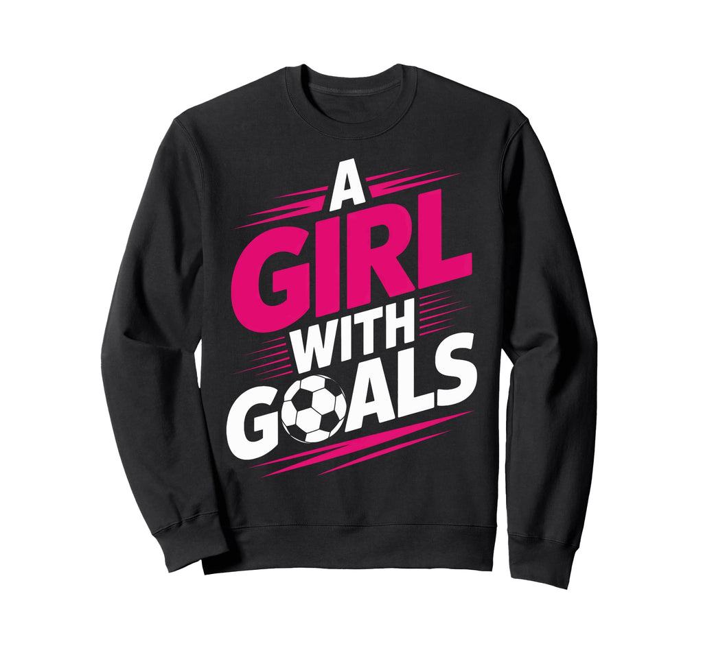 Goals Soccer Enthusiast Motivated Sweatshirt - Minimalist Print Men Women