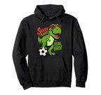 Dinosaur Soccer Fan Training Soccer T Rex Hoodie - Graphic Print for Adults