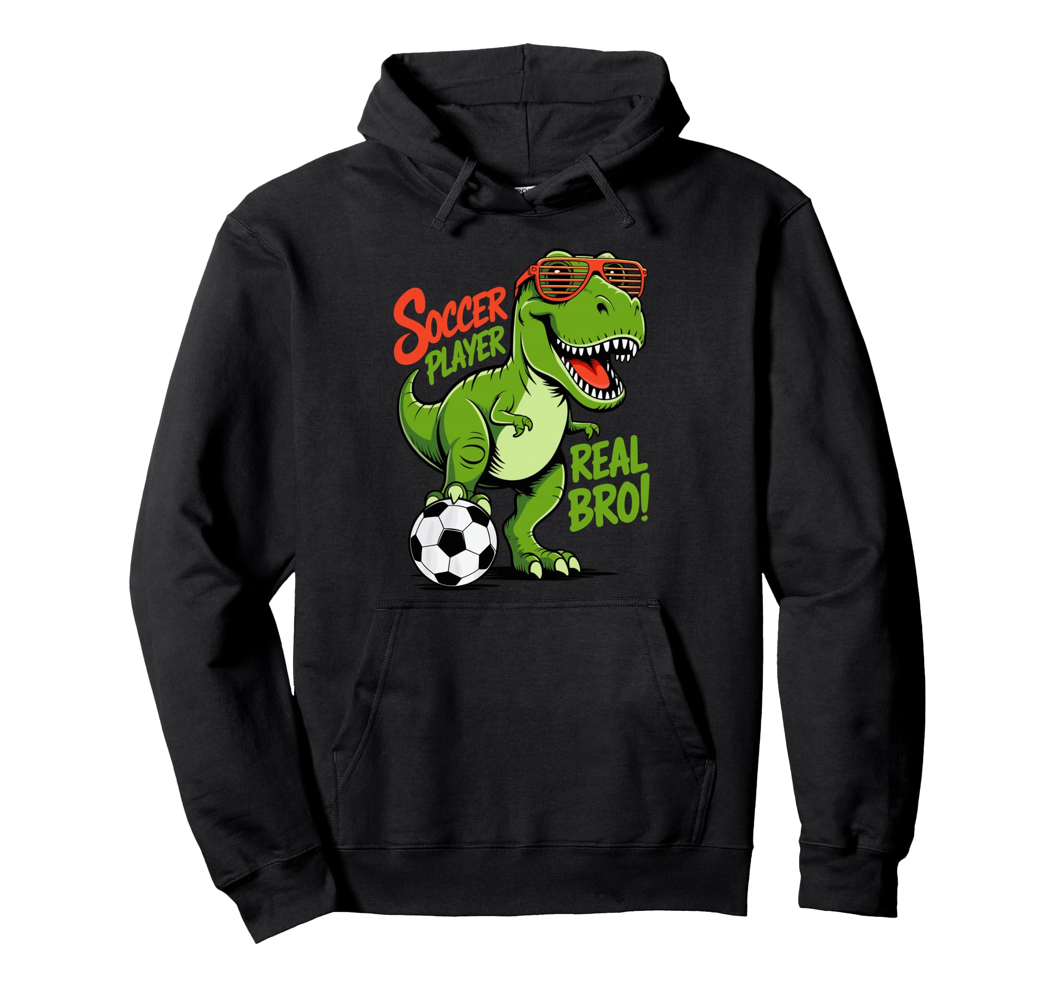 Dinosaur Soccer Fan Training Soccer T Rex Hoodie - Graphic Print for Adults
