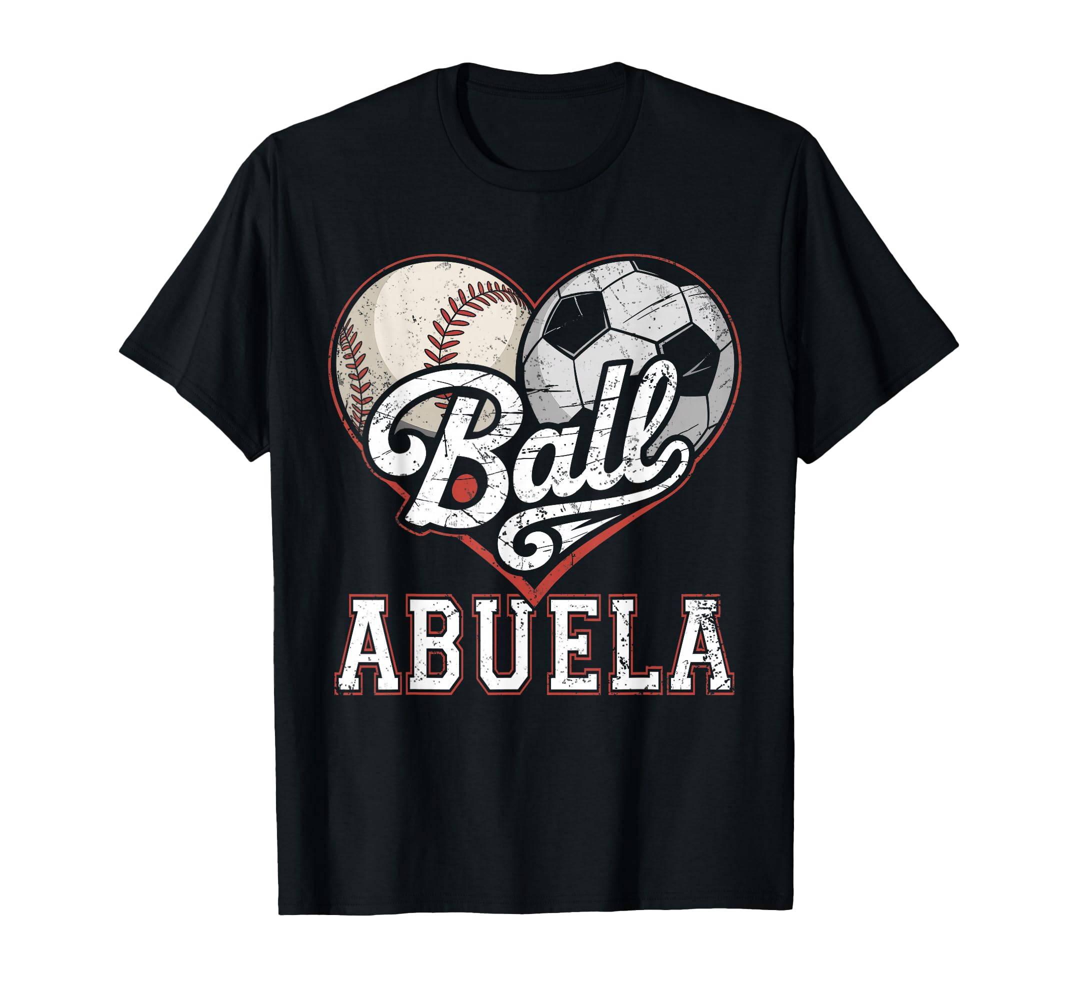 Ball Abuela Baseball Soccer Heart T-Shirt - Aesthetic Graphic for Adults