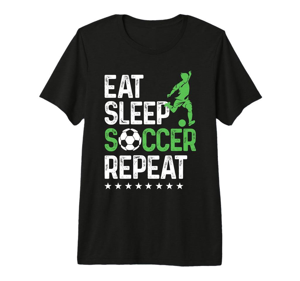 Eat Sleep Soccer Repeat Sport Player Tri T-Shirt - Minimalist Print Unisex