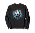 Colorful Splash Art Soccer Football Sweatshirt - Unique Graphic Unisex