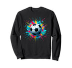 Colorful Splash Art Soccer Football Sweatshirt - Unique Graphic Unisex