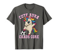 Aura Unicorn Just Who Loves Soccer T-Shirt - Aesthetic Graphic for Adults