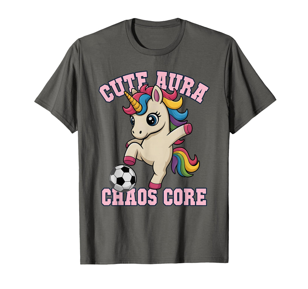 Aura Unicorn Just Who Loves Soccer T-Shirt - Aesthetic Graphic for Adults